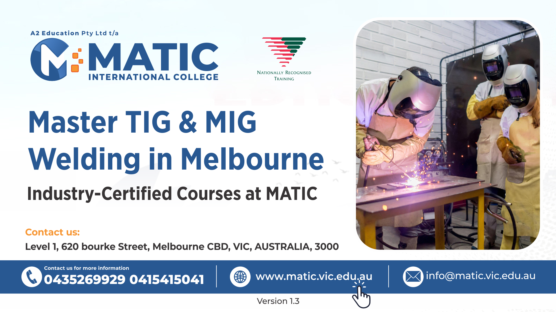 Master TIG & MIG Welding in Melbourne – Industry-Certified Courses at MATIC