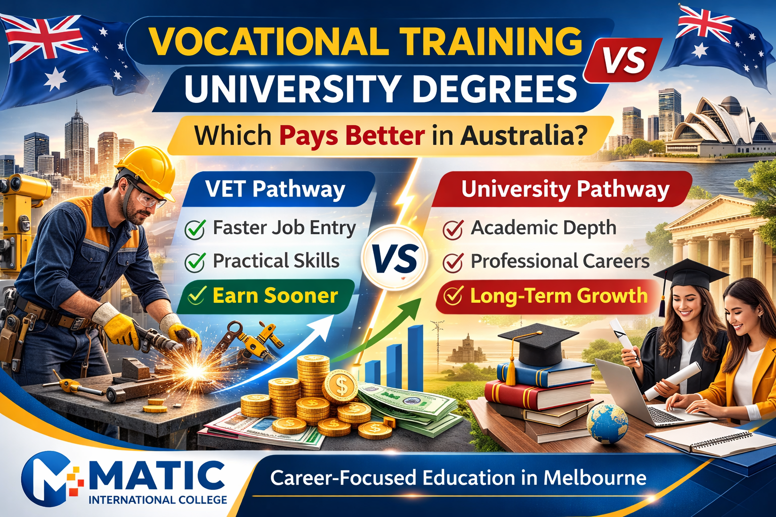 Vocational Training vs Traditional Degrees: Which Pays Better in Australia?